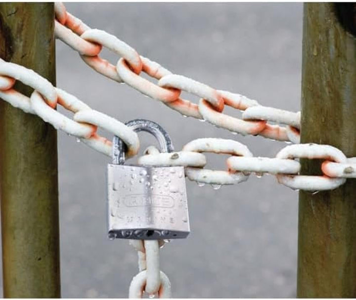 ABUS Marine Vorhängeschloss 75IB/50 - wetterfest - Messing-Schlosskörper mit Nickel Pearl Beschichtu