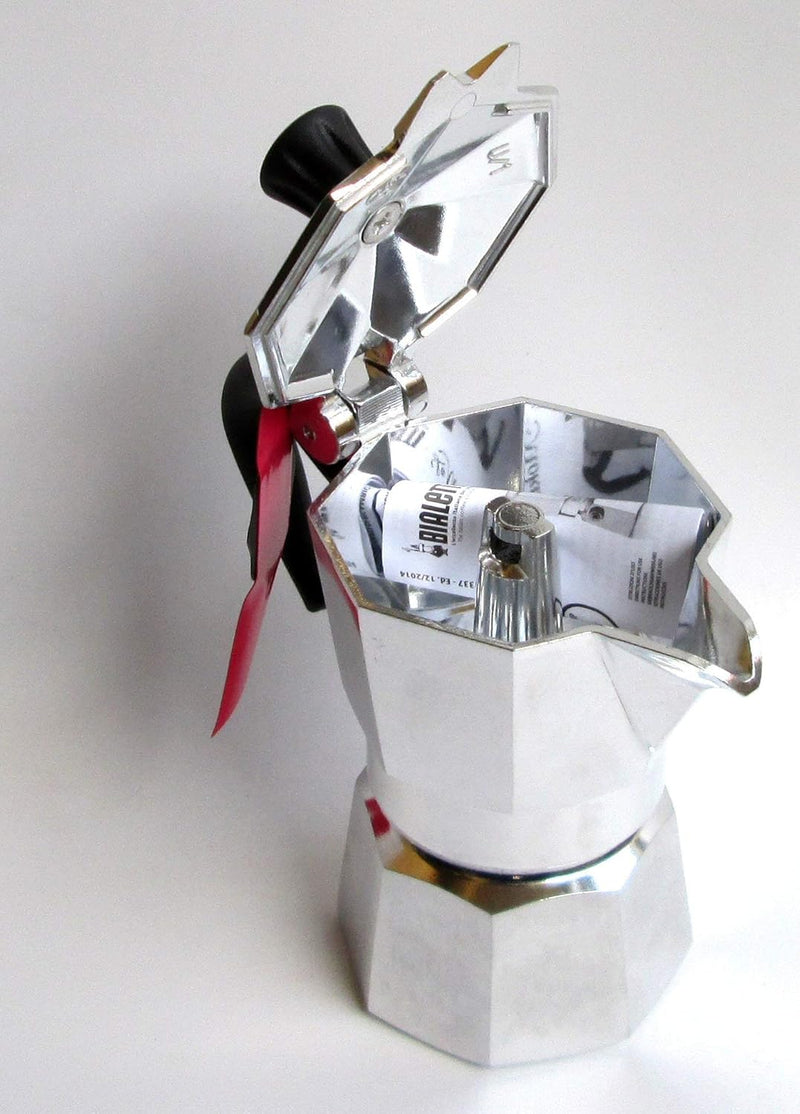 Bialetti Espressokocher-5791 Espressokocher, Aluminium, Silber/Schwarz, 13x6.5x12 cm