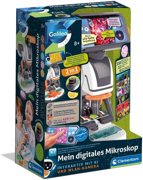 Galileo Lab Mein digitales Mikroskop - 2-in-1 Mikroskop digital & analog mit WiFi-Kamera, App & Zube