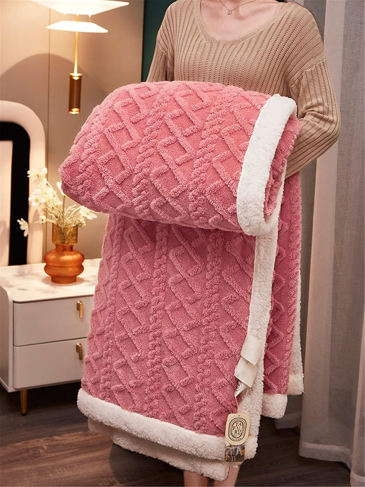 Flauschige Sherpa Kuscheldecke - hochwertige Schafdecke, super weiche Fleecedecke als Sofadecke, Tag