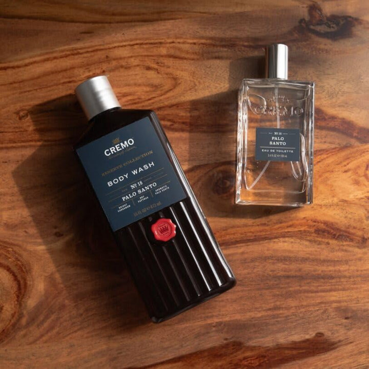 CREMO PALO SANTO Geschenk Set für Männer - Eau de toilette 100ml + Gel Douche 473ml - holziger Duft