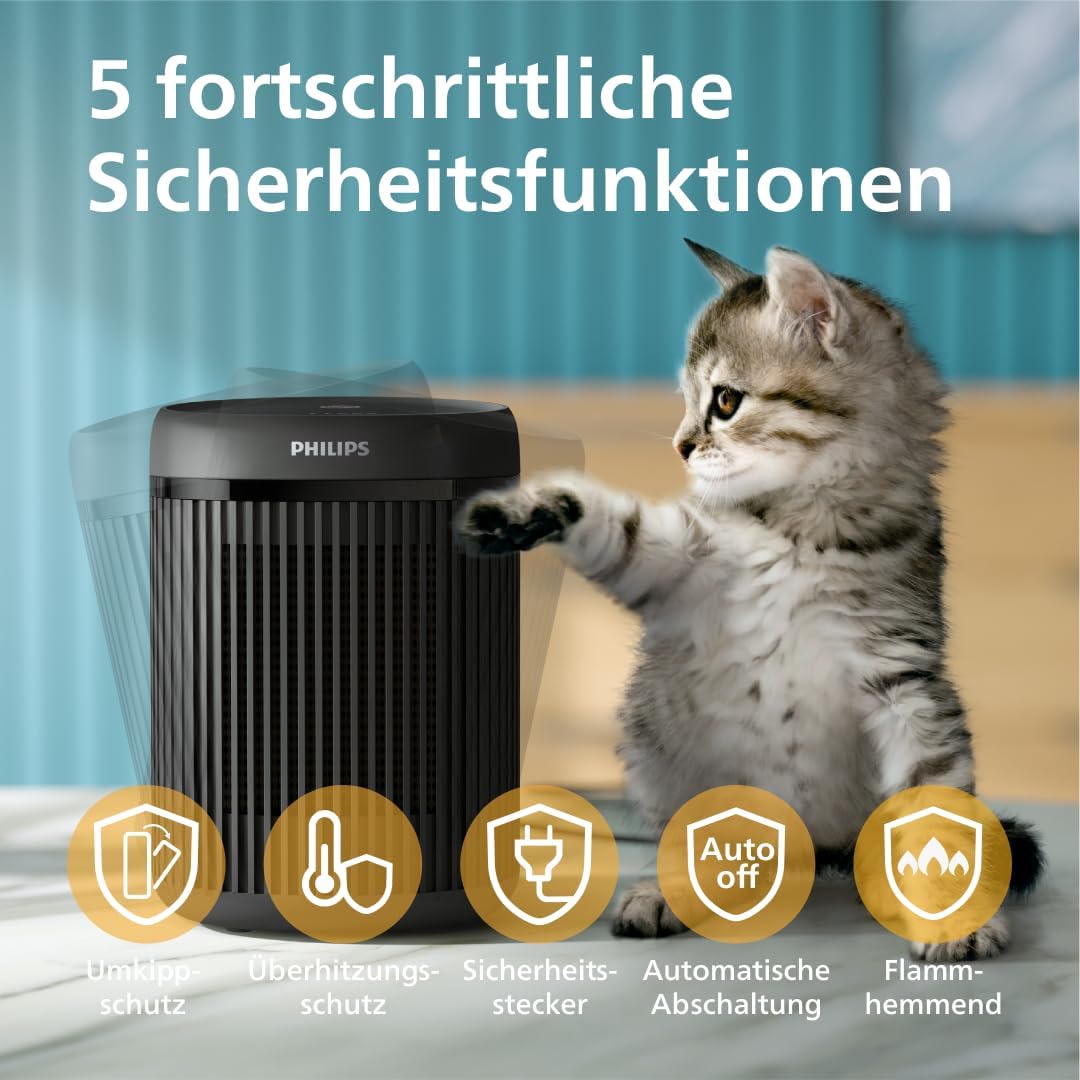 Philips 2000 Serie Energieeffizienter Heizlüfter 1500 W, bis zu 25% Energieeinsparung, leise 24 db(A