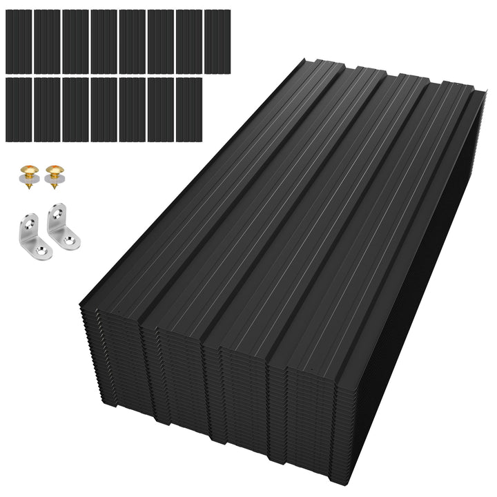 26 Stück Profilblech Verzinkter Stahl – 12 m² Dachblech Set mit Schrauben, UV-beständig, Winterfest