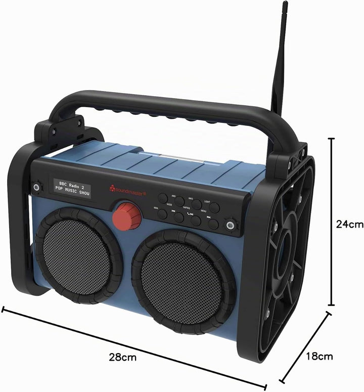 SOUNDMASTER DAB+/UKW Akku-Radio DAB85BL, blau/schwarz