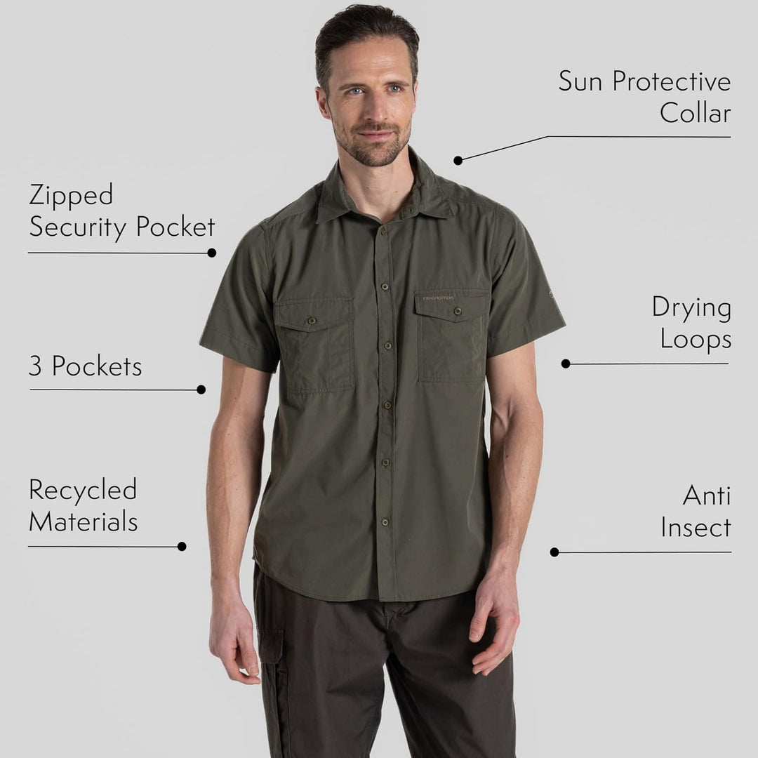 Craghoppers Herren Kiwi Kurzarm-Shirt Wanderhemd (1er Pack), Cedar
