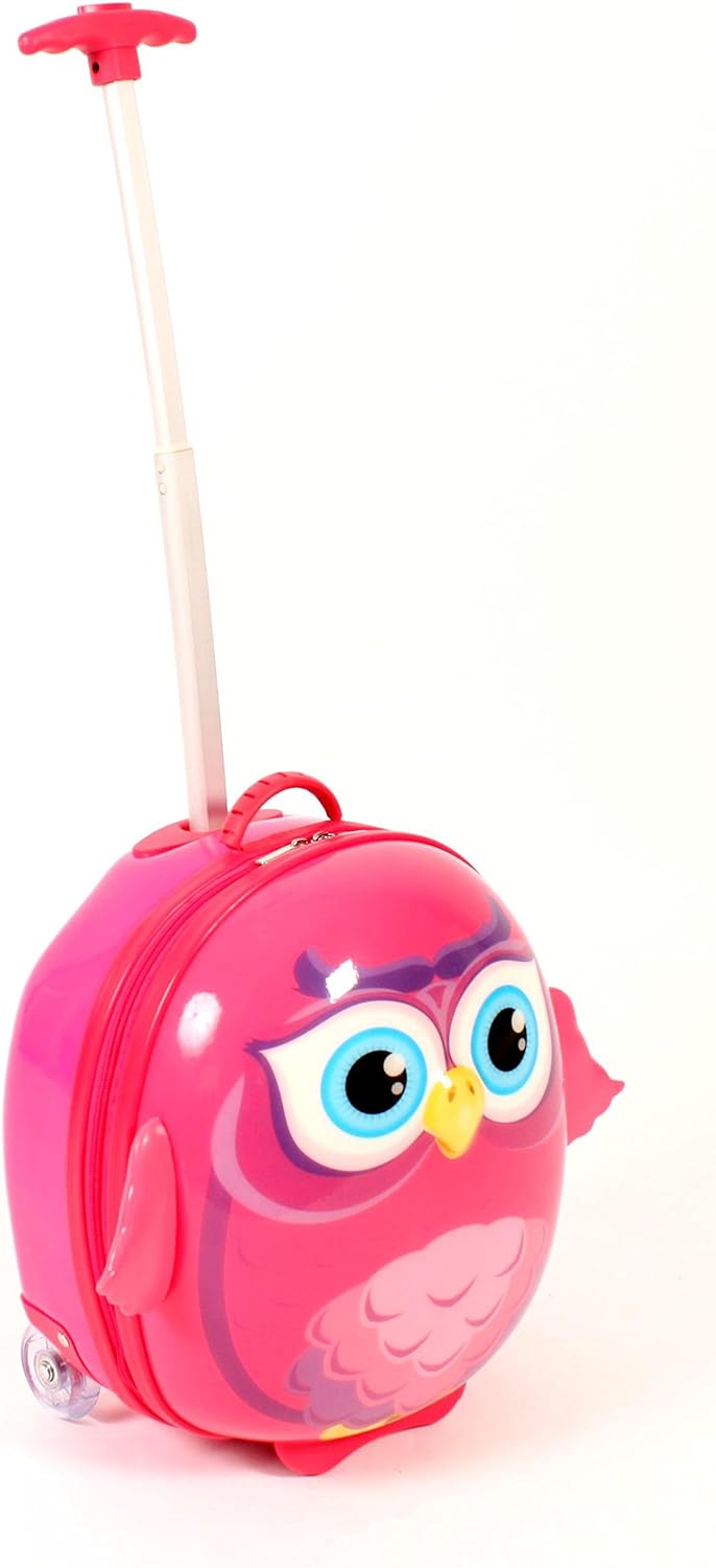 Bayer Chic 2000 - Bouncie Kinder-Trolley mit 3D-Eulen-Motiv Kindergepäck, 20 Liter, Pink, 40 cm, Pin