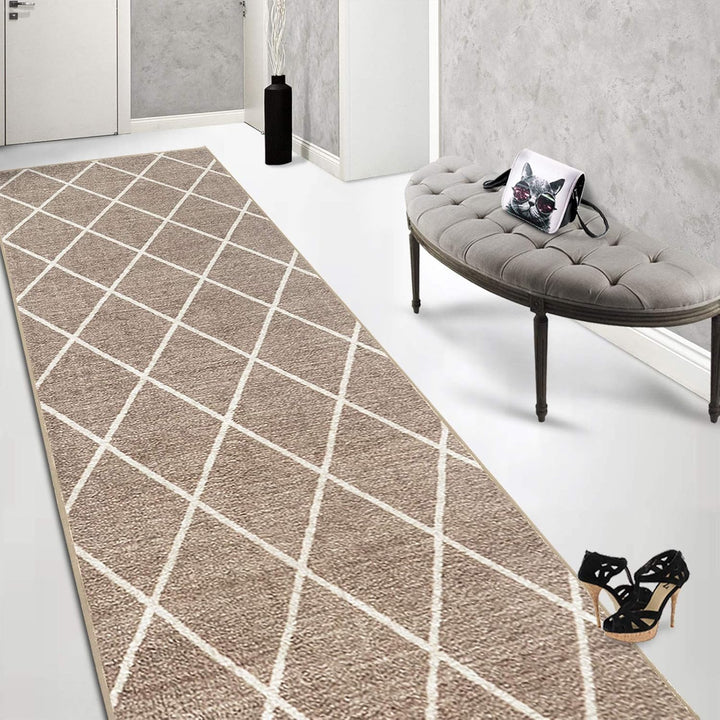 Floordirekt Teppich-Läufer Cosenza | Modernes Rauten-Design | Hochwertige Verarbeitung | Rutschhemme