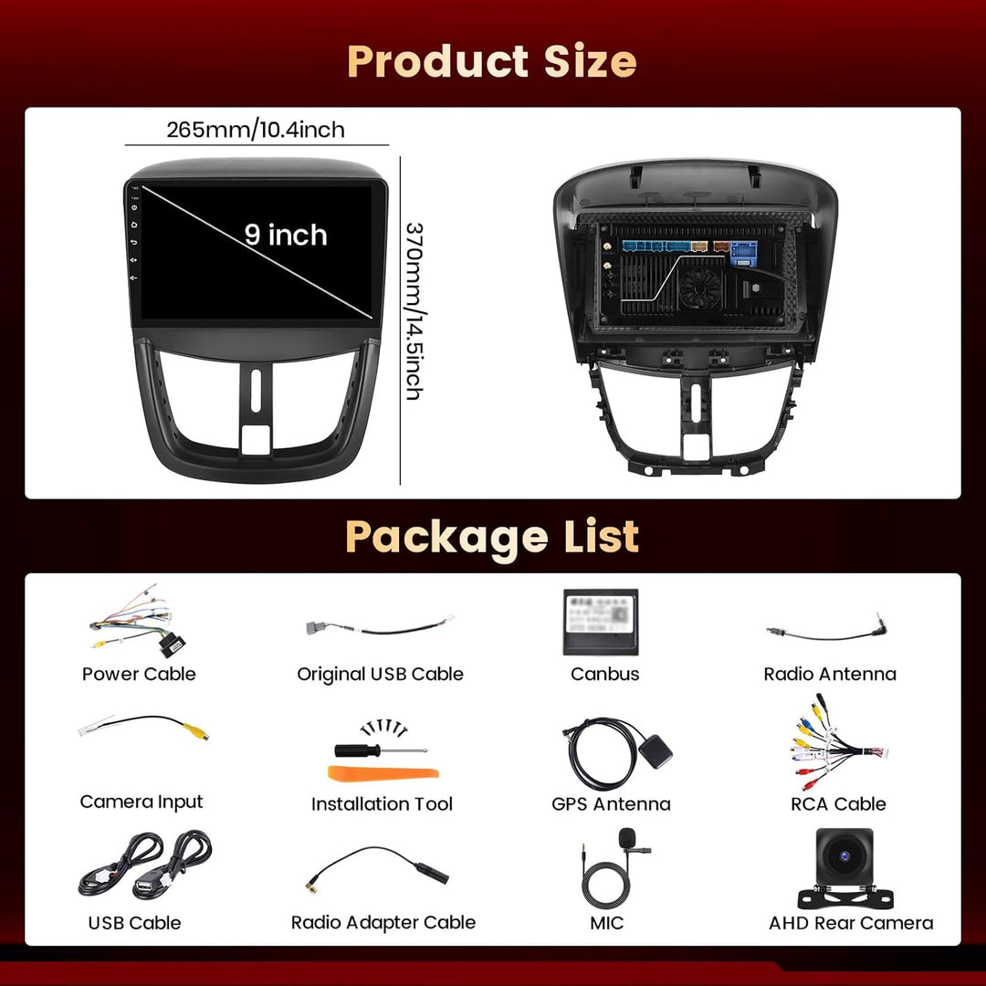 【Qualcomm】 8 Kern 4+64 GB Android 15 Autoradio für Peugeot 207 2005-2015 Wireless Carplay Android Au