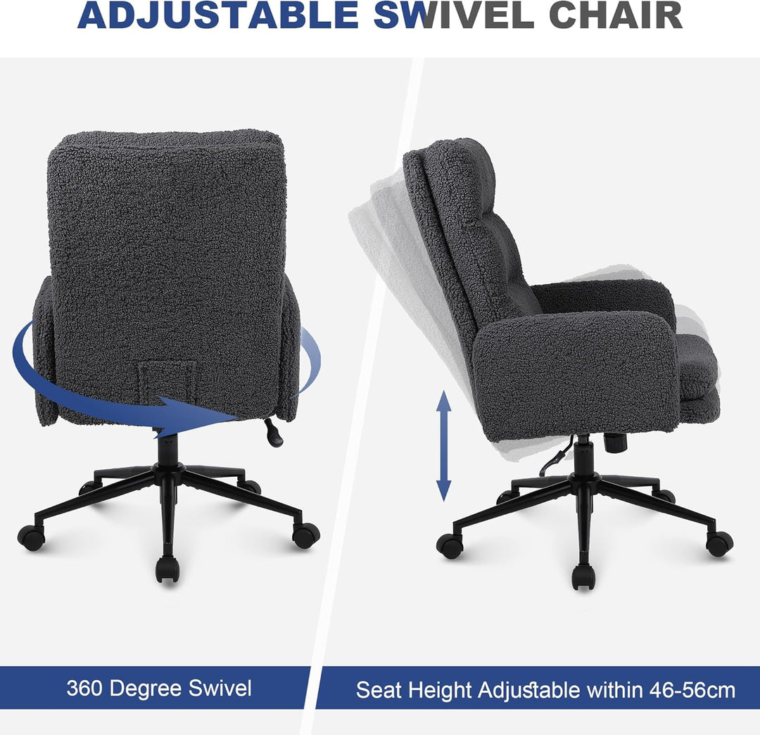 Youhauchair Schreibtischstuhl aus Kaschmir, Bürostuhl Ergonomisch mit hoher Rückenlehne, Bequemer Sc