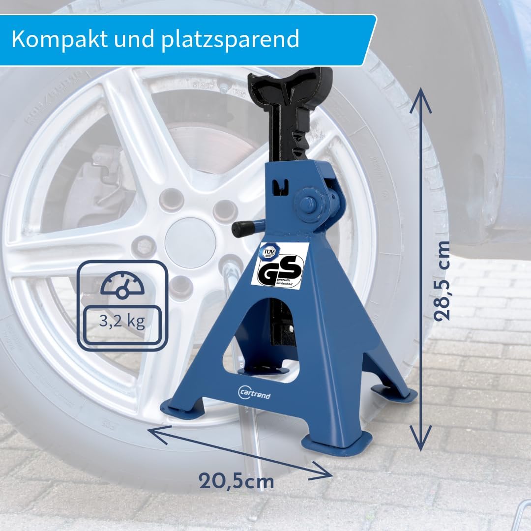 Unitec 10889 3000 kg für PKW höhenverstellbar Unterstellbock Profi 3 Tonnen in blau Sicherheitsböcke