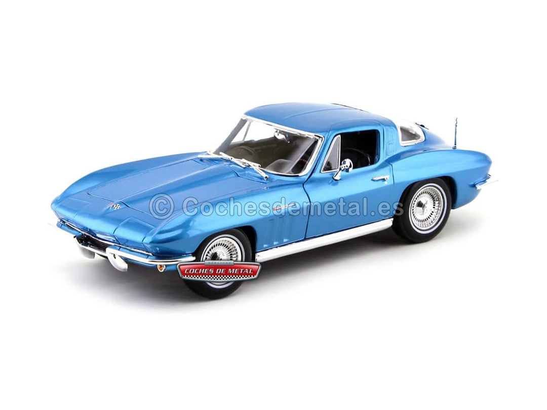 Maisto Chevrolet Corvette 1965, Modellauto mit Federung, Massstab 1:18, Türen und Motorhaube bewegli