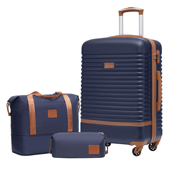 COOLIFE Koffer Trolley Koffer Reisekoffer von ABS Hartschalen Trolley 4 Rollen TSA-Schloss Der Koffe