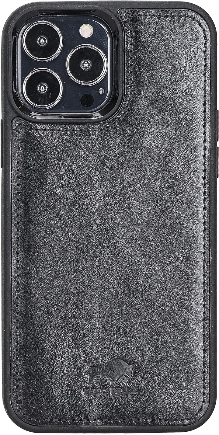 Solo Pelle Lederhülle kompatibel für iPhone 13 Pro Max in 6.7 Zoll abnehmbare Hülle (2in1) inkl. Kar