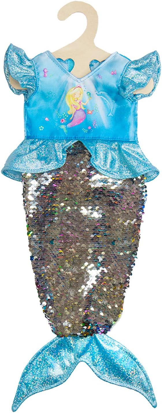 Heless 2920 - Kleid für Puppen, Meerjungfrau Ava mit Wendepailletten, Grösse 35 - 45 cm Puppen-Kleid