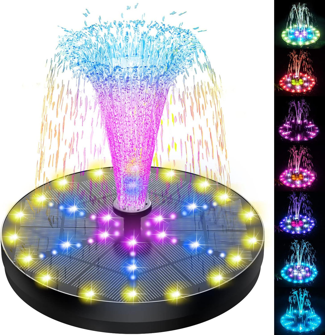 SZMP 4W LED Solar Springbrunnen für aussen,2023 Upgraded Solarbrunnen Teichpumpe mit 8 DIY Effekte W