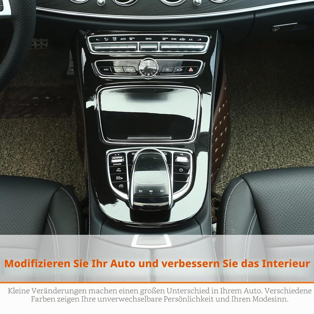 Für E-klasse W213 2016-2018 ABS Kunststoff Mittelkonsole Dekoration Rahmen Abdeckung Trim schwarz gl