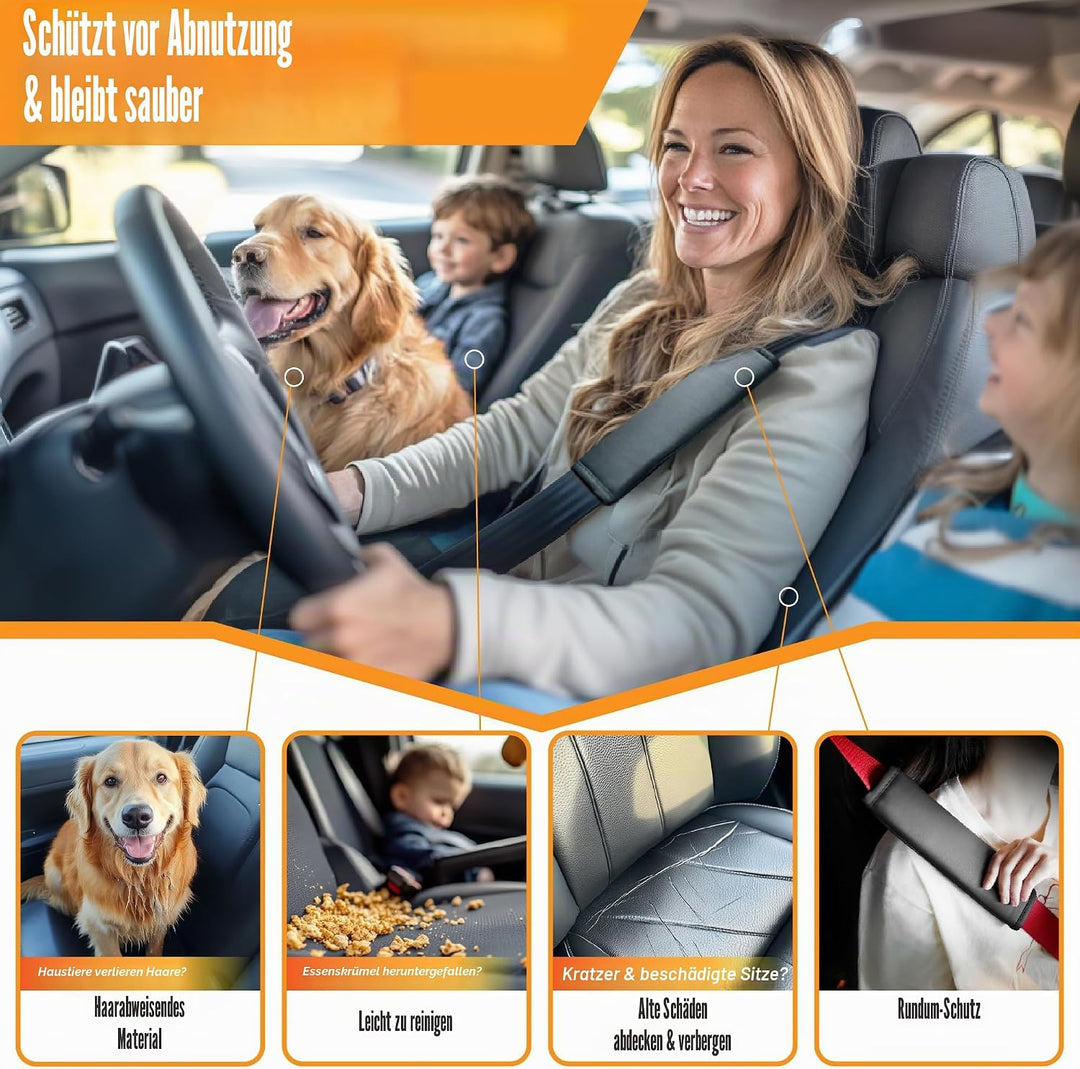 kingphenix 2er-Pack Vordersitzbezüge aus Memory-Schaumleder, Atmungsaktives 4D-Mesh, Airbag- kompati
