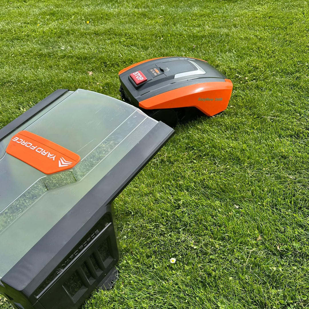 YARD FORCE Rasenmähroboter Easymow 260B &amp; AR SH02-EU Plus Mähroboter-Garage