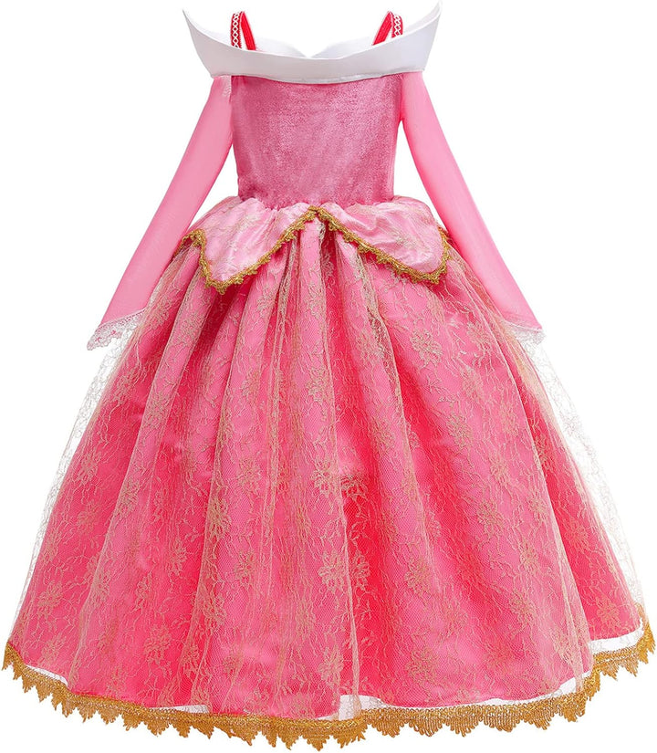 KANDEMY Mädchen Prinzessin Aurora Kostüm Kinder Dornröschen Kleid Karneval Kostüme für Fasching Part