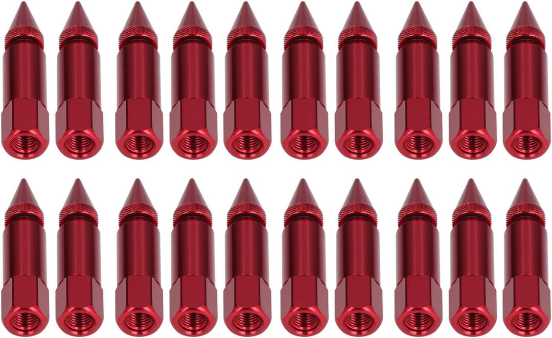 Spike Lug Nuts, 20 Stück Universal M12x1.5 Racing Wheels Felgen Radmuttern 90-mm-Spitzmuttern aus Al