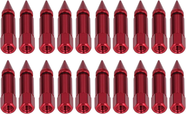 Spike Lug Nuts, 20 Stück Universal M12x1.5 Racing Wheels Felgen Radmuttern 90-mm-Spitzmuttern aus Al