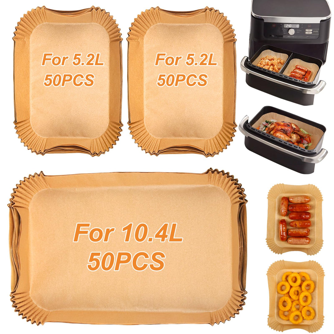 BYKITCHEN 150pcs Airfryer Backpapier für Ninja Flex Drawer Dual Zone AF500EU 10,4L Heissluftfritteus