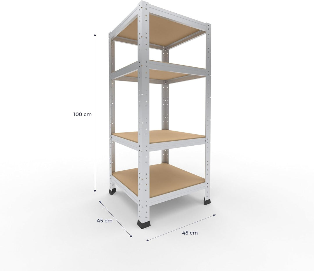 shelfplaza® 100x45x45cm Home Schwerlastregal verzinkt/Metallregal mit 4 Böden/Kellerregal Metall, Ga