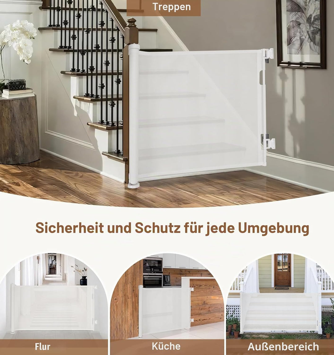 The Fellie Türschutzgitter Ausziehbar, Extra Breit Treppenschutzgitter 0-300cm, Treppenschutzgitter
