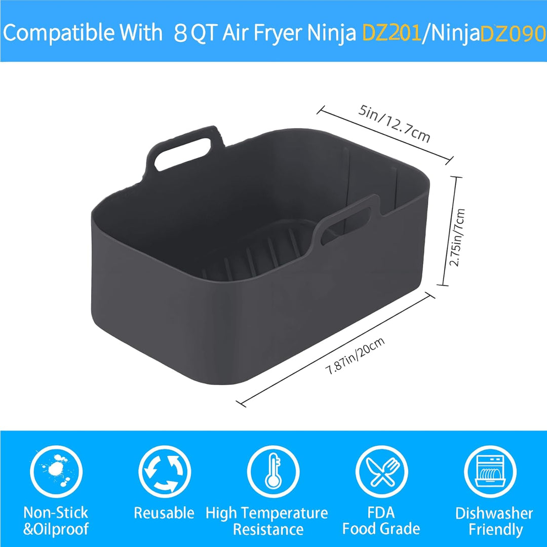 LYKEJI 2 Stück Airfryer Silikonform, Heissluftfritteuse Silikon Backform, Ninja Foodi Max Dual Zone