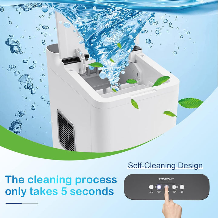RELAX4LIFE Eiswürfelmaschine Tragbar, Eiswürfelbereiter 9 Eiswürfel in 6-13 min, 15 kg/24H, 1,5 L Wa