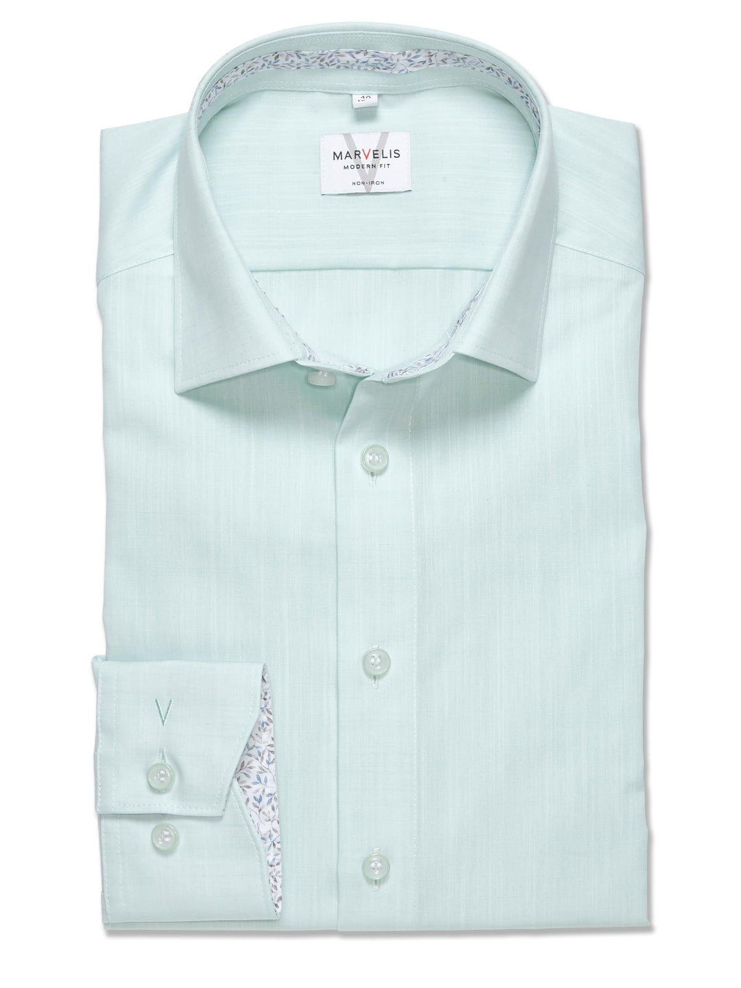 Marvelis Herren Businesshemd Langarm 726614,Einfarbig,Modern Fit,New Kent 39 Lindgrün 46, 39 Lindgrü
