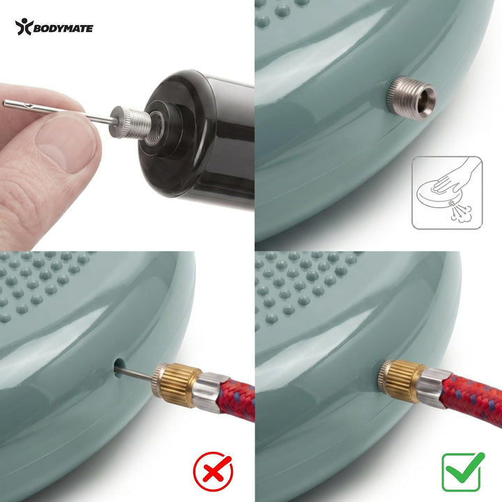 BODYMATE Ballsitzkissen inkl. Pumpe 34cm Durchmesser - Balance-Kissen, Luftkissen, Balance Pad, Nopp