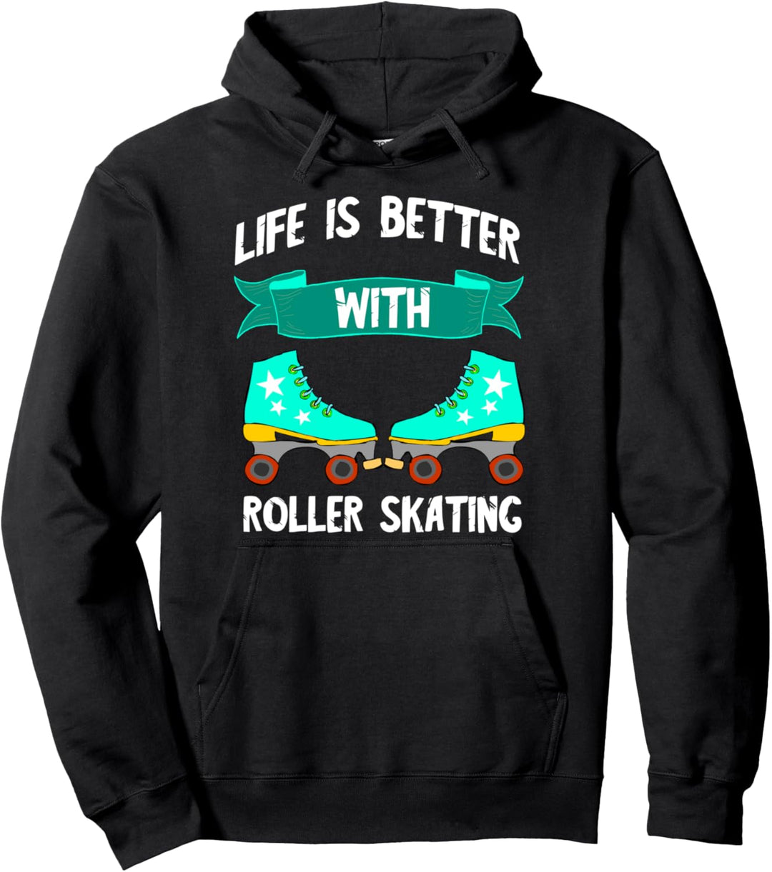 Inline Skater Rollschuhe Leben Ist Besser Mit Roller Skating Pullover Hoodie