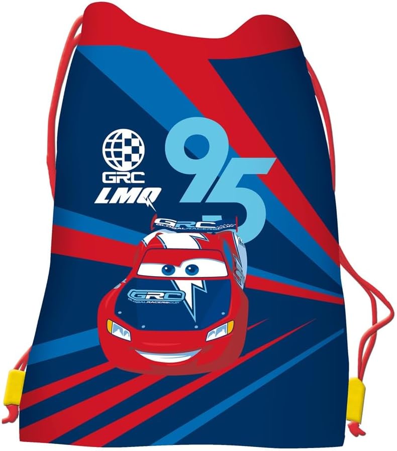 Disney Cars Schulranzen-Set 9tlg. mit Regenschutz, Sporttasche, Federmappe und Schultüte 70cm Blau K