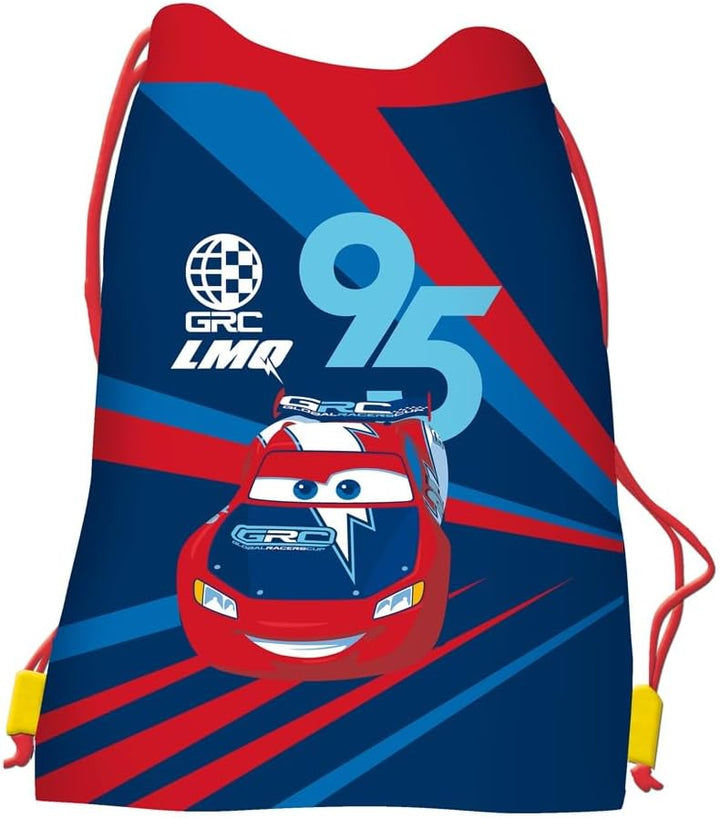 Disney Cars Schulranzen-Set 9tlg. mit Regenschutz, Sporttasche, Federmappe und Schultüte 70cm Blau K