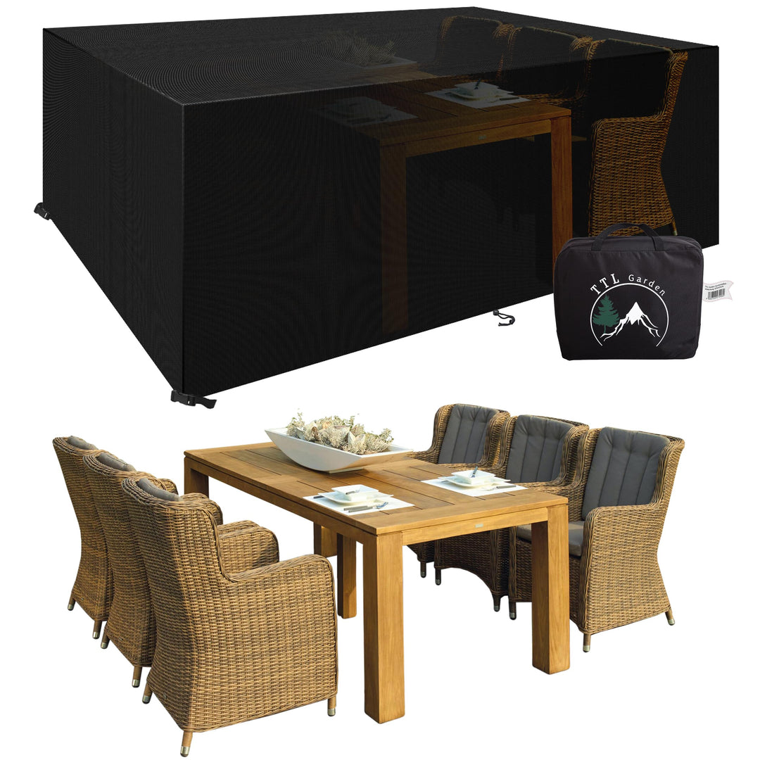TTL Garden 213x132x74cm Premium Gartenmöbel Abdeckung - 600D Oxford Gewebe wasserdicht mit Schnallen