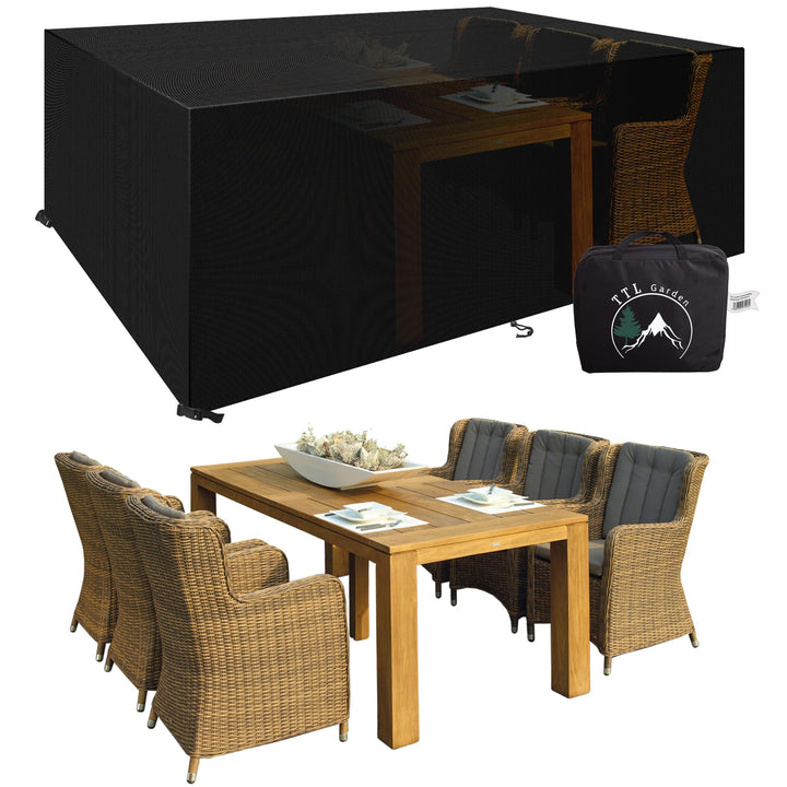 TTL Garden 213x132x74cm Premium Gartenmöbel Abdeckung - 600D Oxford Gewebe wasserdicht mit Schnallen