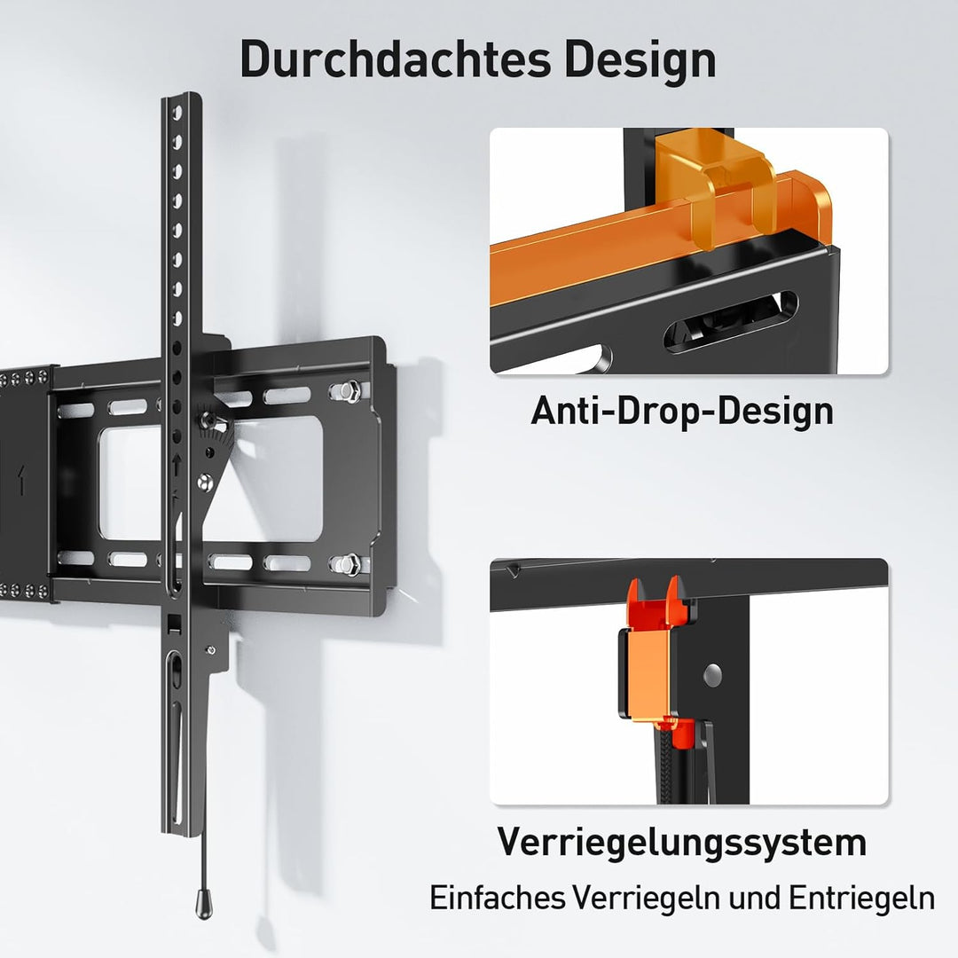 ELIVED Fernseher Wandhalterung Neigbar TV Wandhalterung für die meisten 37"-82" Flach & Curved LED,