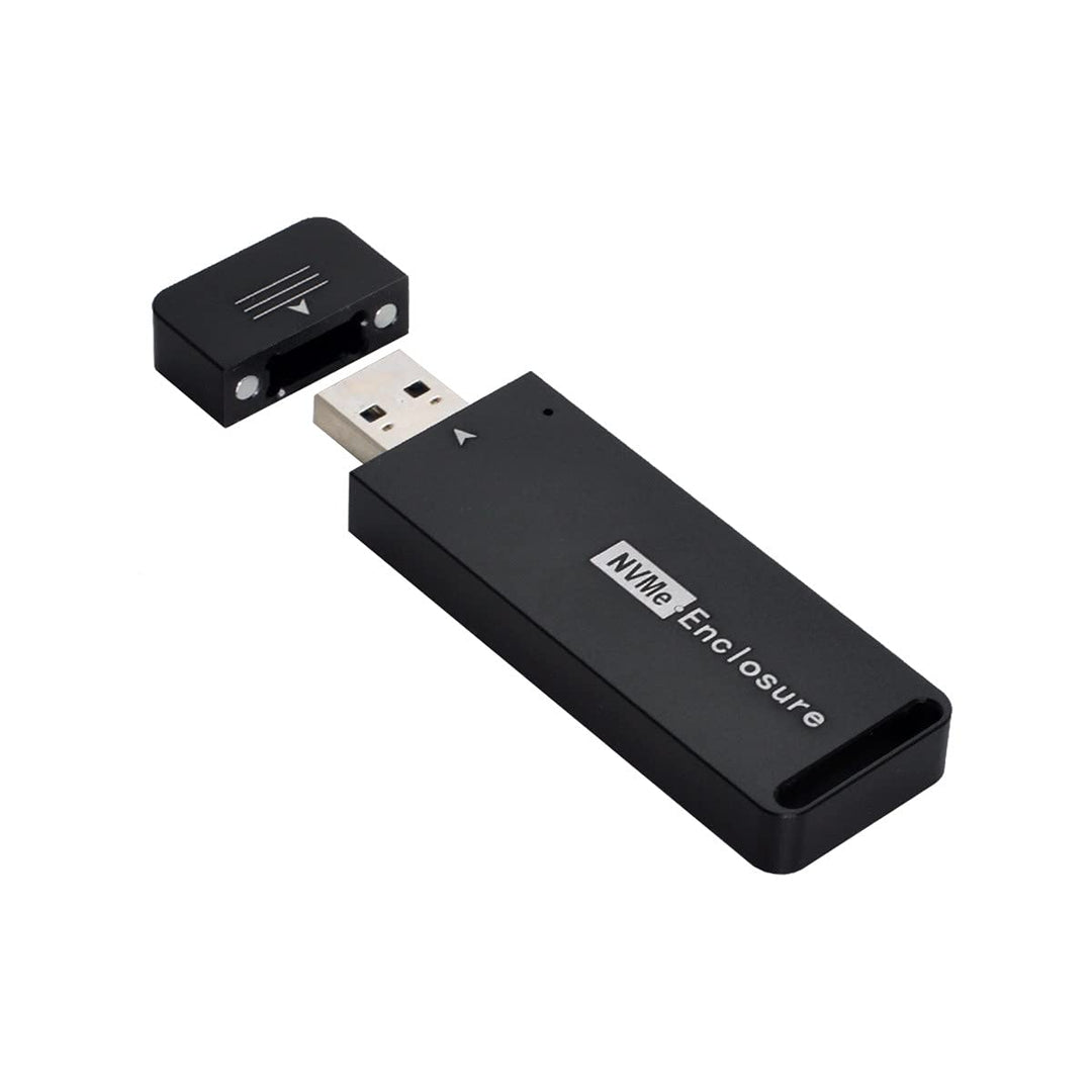 NFHK USB 3.1 Gen2 10Gbps to NVME PCI-E M-Key Solid State Drive External Enclosure 2230/2242mm Black