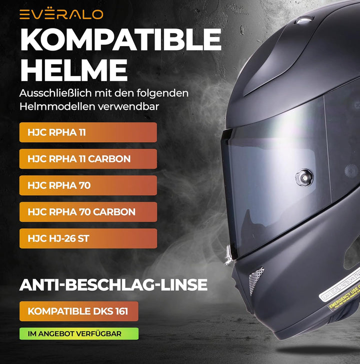 kompatibel mit Visier HJC RPHA 70 - RPHA 11 - HJ26 - HJ-26ST (Dark Schwarz), Dark Schwarz