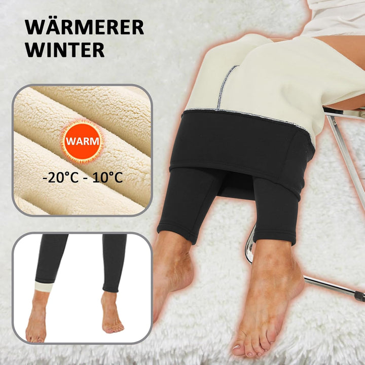 Thermo Leggings Damen Gefüttert Leggings Fleece Thermohose Verdickte Plüsch Leggins Blickdicht Samt