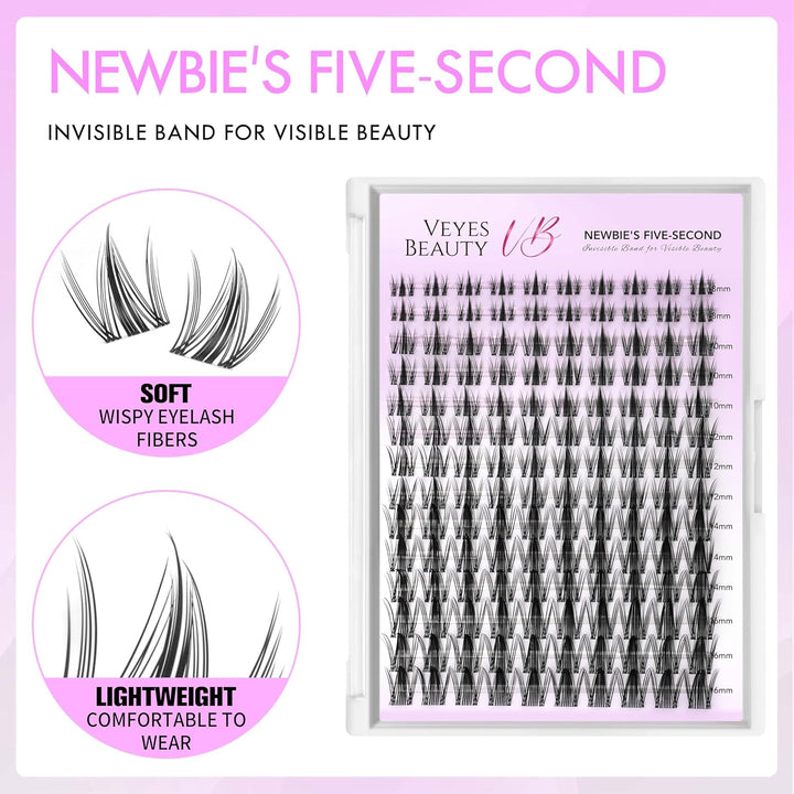 VEYESBEAUTY Wimpern Extensions 5-Sekunden-Wimperncluster Cluster Lashes Fake Lashes Wimpernverlänger