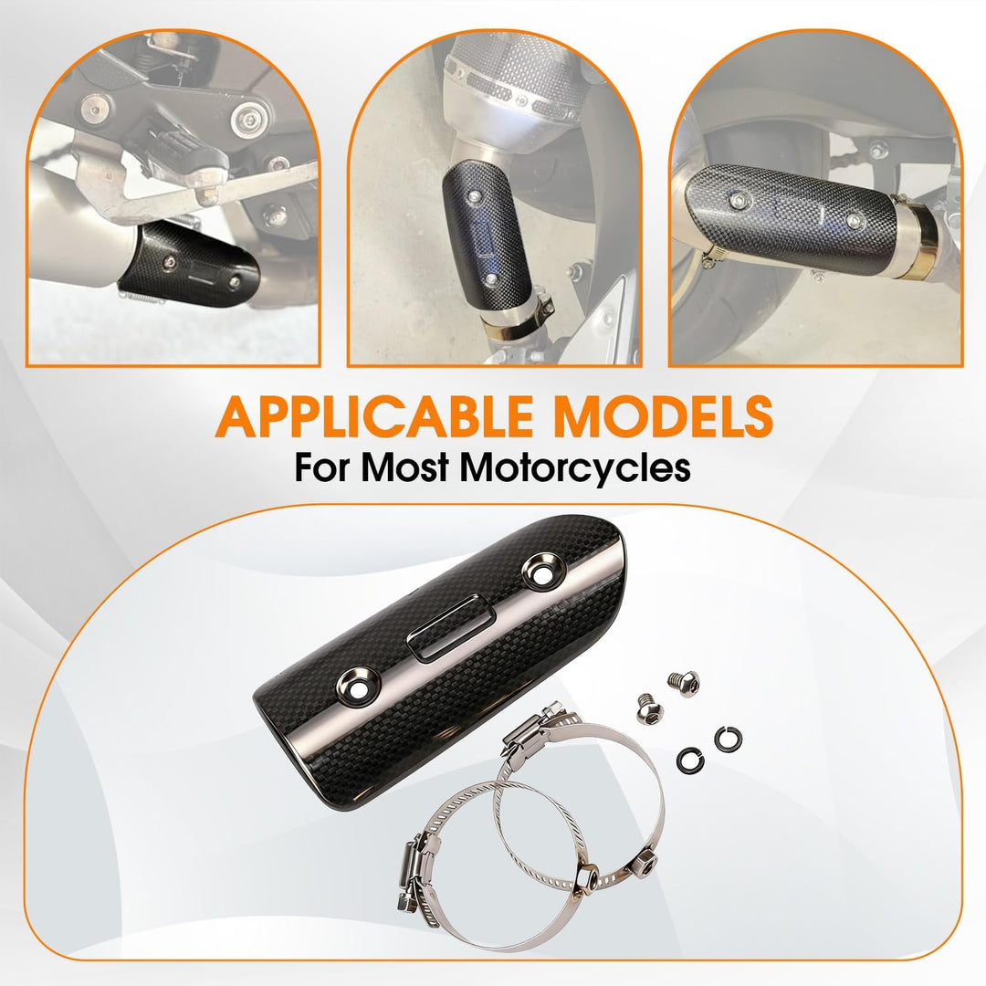 Auspuff-Hitzeschild aus Kohlefaser, Motorrad-Auspuffrohr-Abdeckung, Schutz-Schutz, universell für St