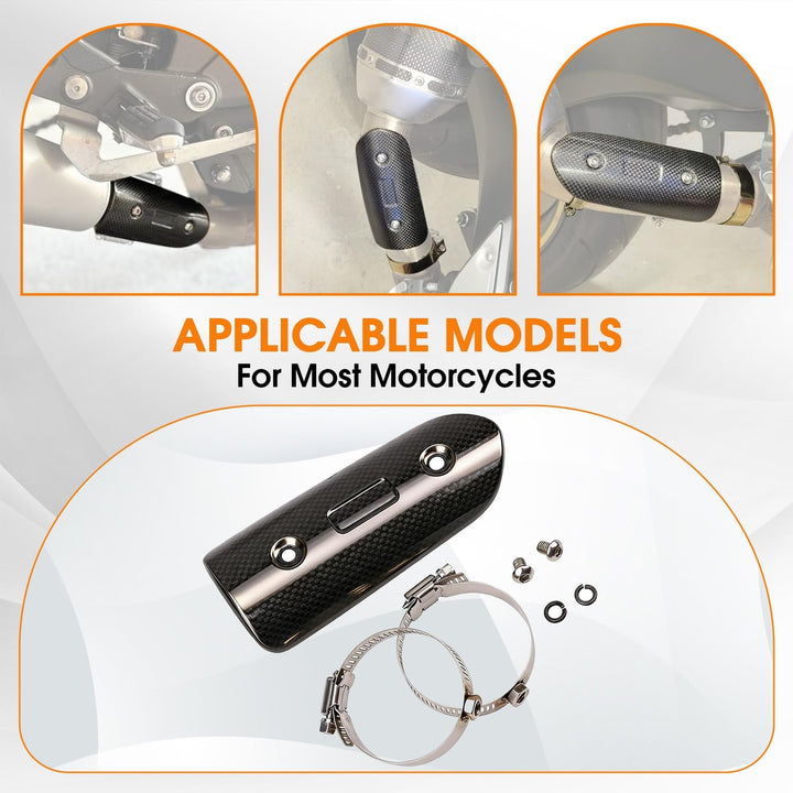 Auspuff-Hitzeschild aus Kohlefaser, Motorrad-Auspuffrohr-Abdeckung, Schutz-Schutz, universell für St