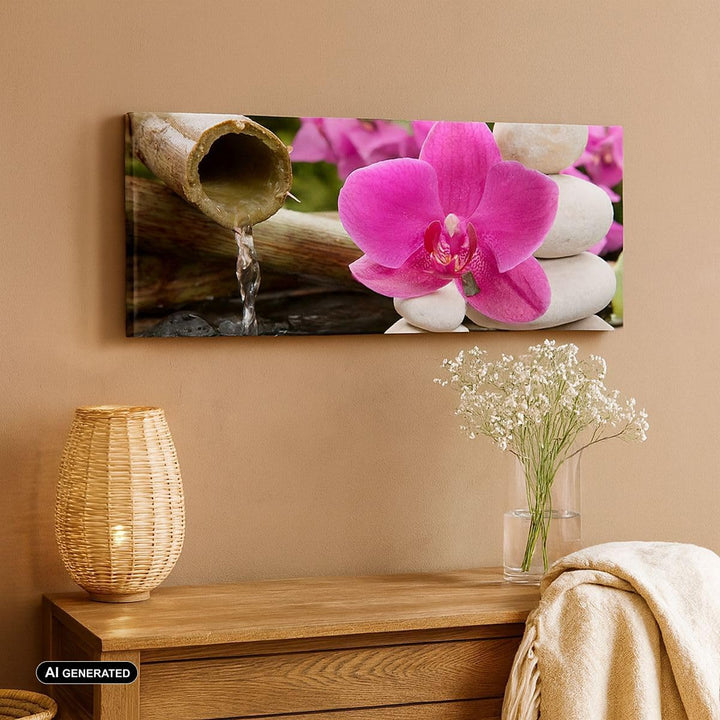 Wandbilder Dekoration Wohnzimmer Orchidee Bambus Dekoration Spa Panorama Bilder auf Leinwand 120x50c
