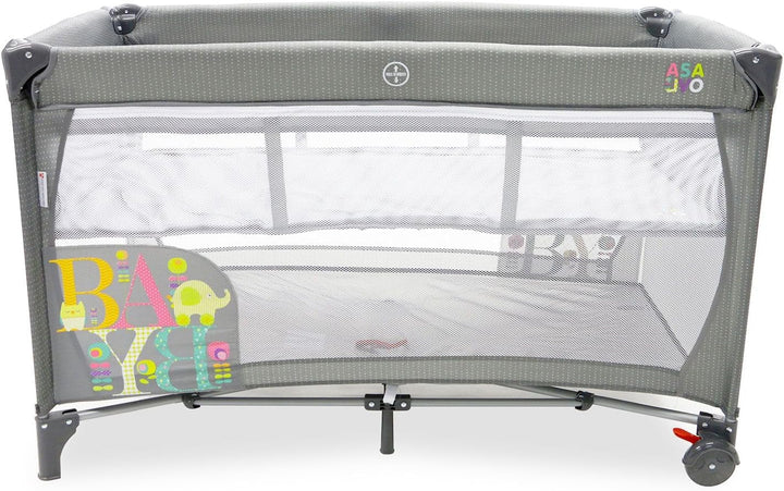 ASALVO 15891 Travel Cot Smooth Baby, grau