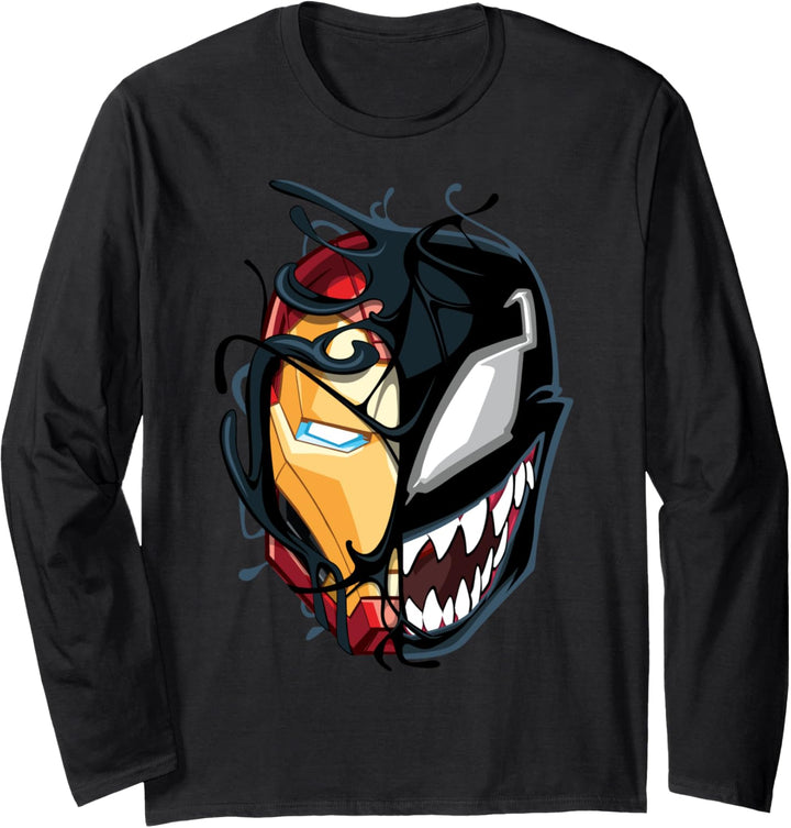 Marvel Iron Man Venom Split Face Langarmshirt