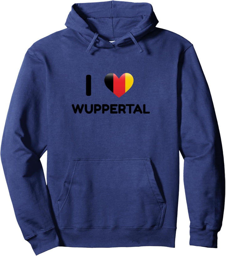 I Love Wuppertal Deutschland Flagge Pullover Hoodie