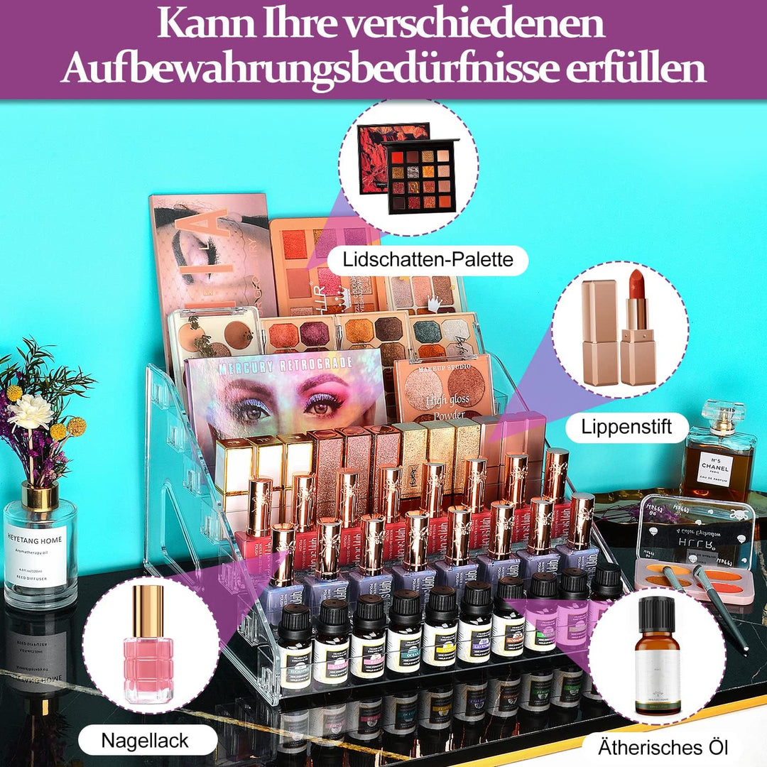 JessLab Nagellack Organizer, 7-Stufige Klarer Acryl Nagellack Halter Åtherische Öle Kosmetik Vitrine