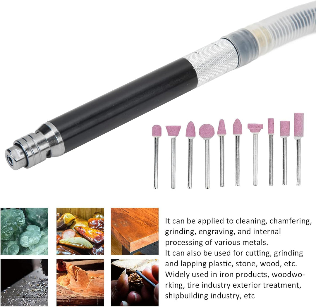 ZHXH Bleistift, 65000 U/Min Luft-Stift-Stabschleifer-Kit Mikro-Stabschleifer-Set Tragbares Schleifen